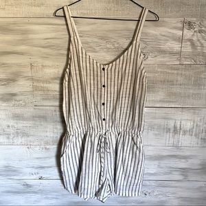 Old Navy Blue and White Striped Romper. NWT.